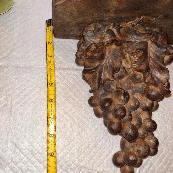 Gold gilt Mediterranean vine grape Wall shelf / sconce  composite 10 3/4" - Picture 11 of 11